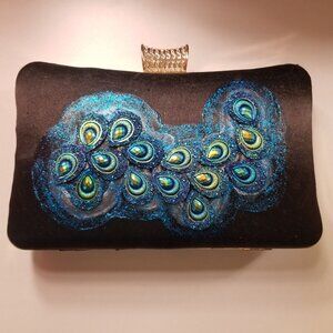 Upcycled Fancy Peacock Clutches: Angel #1 & Angel #2